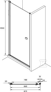 Capital Shower Door 90X195 Door 1 Part - AM4709012M