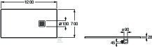 ROCA TERRAN obdĺžniková sprchová - AP1014B02BC01200