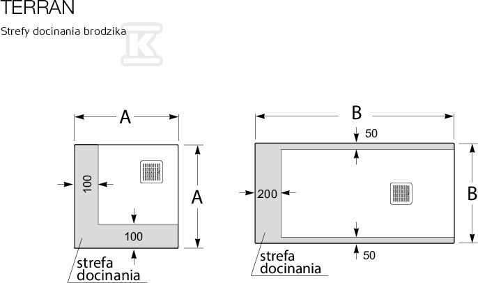 ROCA TERRAN obdĺžniková sprchová - AP1014B02BC01100