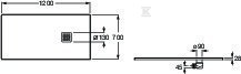 Brodzik TERRAN prostokątny 1200 x 700 - AP1014B02BC01660