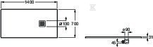 Brodzik TERRAN prostokątny 1400 x 700 - AP1015782BC01640