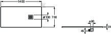 Brodzik TERRAN prostokątny 1400 x 700 - AP1015782BC01650