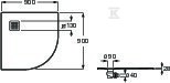 Brodzik TERRAN 1/4 koła 900x900 mm R550 - AP10538438401640