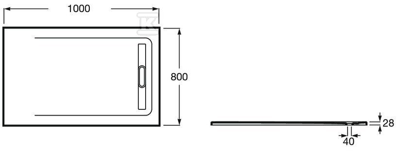 Brodzik prostokątny AQUOS 1000 x 800 mm - AP6013E832001100