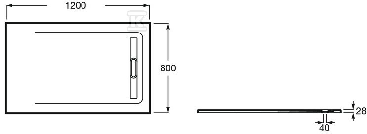 Brodzik AQUOS prostokątny 1200 x 800 mm - AP6014B032001650