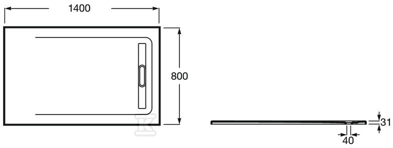 Brodzik prostokątny AQUOS 1400 x 800 mm - AP60157832001200