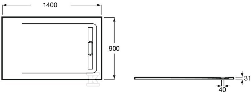 Brodzik prostokątny AQUOS 1400 x 900 mm - AP60157838401400