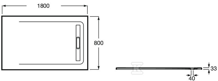 Brodzik prostokątny AQUOS 1800 x 800 mm - AP60170832001200