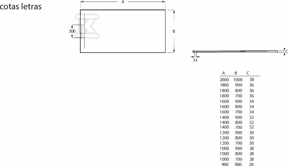 Brodzik PYROS prostokątny 1000 x 800 mm - AP9013E832001100