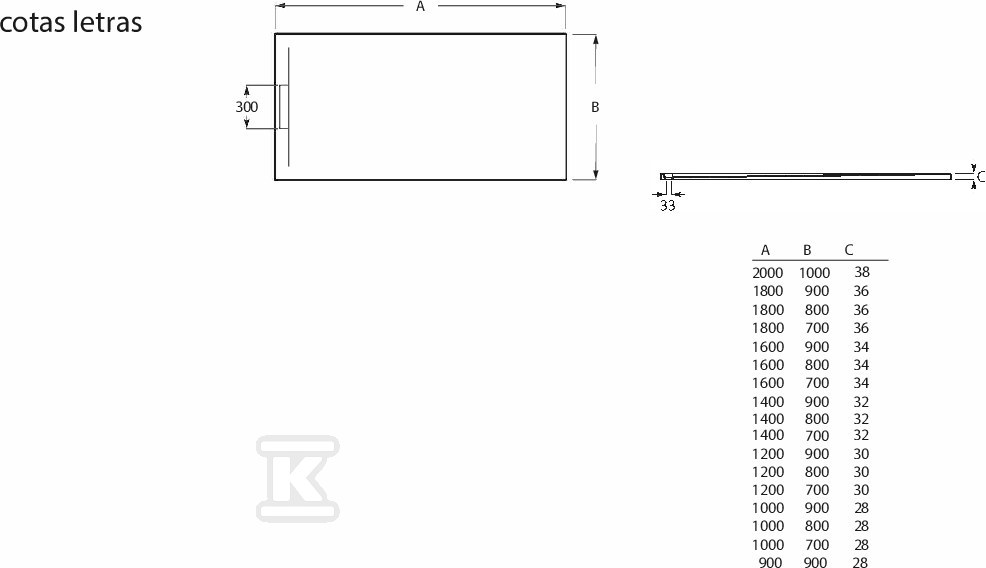 Brodzik PYROS prostokątny 1000 x 900 mm - AP9013E838401100