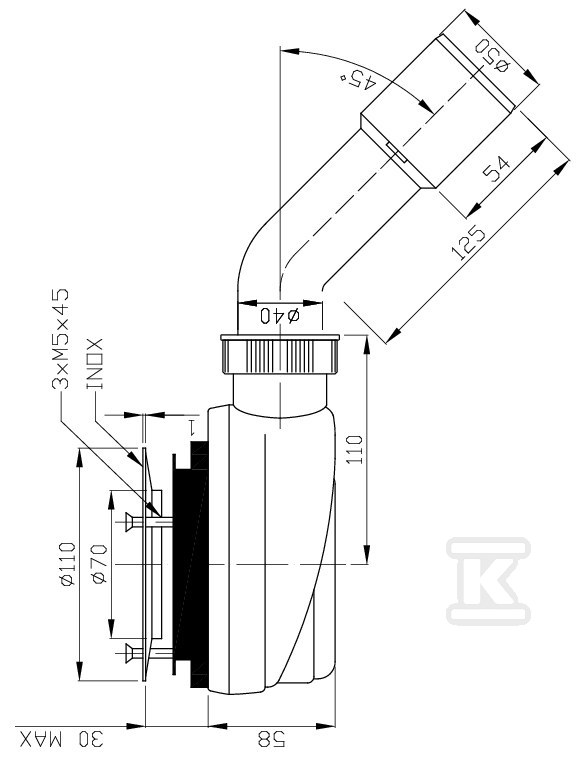 Syfon ultra płaski brodzika 90mm, wys. - PD5000166