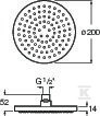 Rainsense cap rotund 200 ABS cromat - A5B2150C00