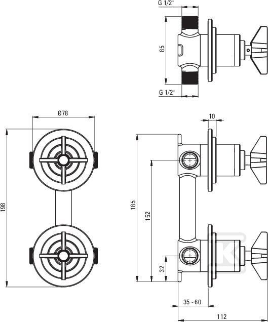 Bateria prysznicowa podtynkowa z - BQT_044P