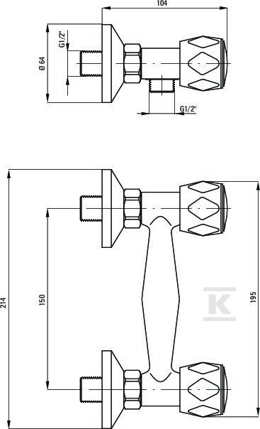 Bateria prysznicowa ścienna Teno z - BON_041D