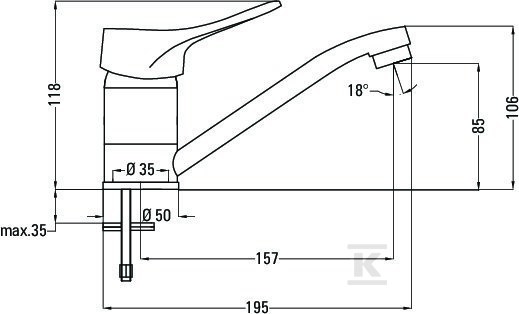 Bateria umywalkowa Vero z obrotową - BOW_026M