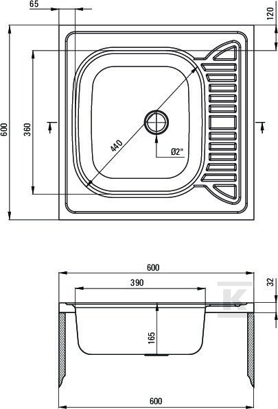 Single-bowl steel sink with drainer - ZE6_3140