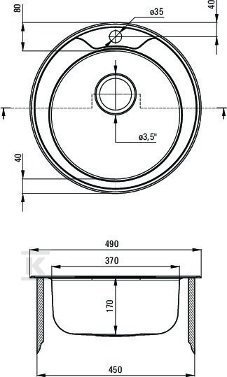 Zlewozmywak stalowy 1-komorowy Twist, - ZHC_0813