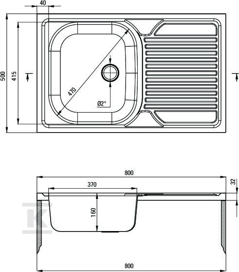 TANGO decor sink 1k w / r 800x500x150, - ZM5_3110