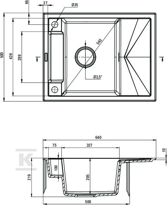 Zlewozmywak granitowy magnetyczny - ZRM_A11A