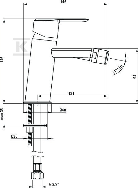 Bateria bidetowa Arnika, złoto - BQA_R30M