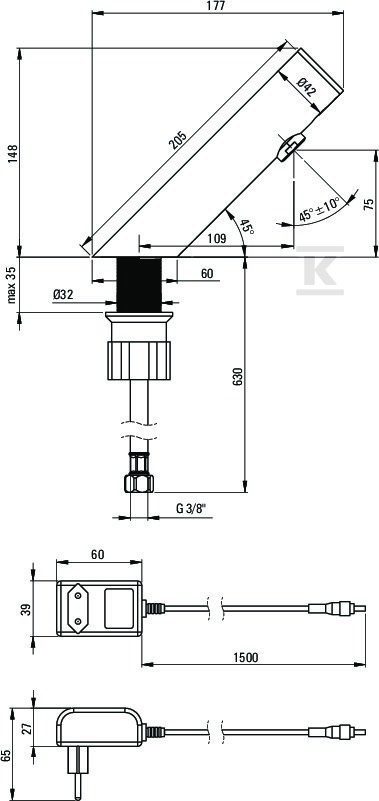 Bateria umywalkowa bezdotykowa bez - BQR_F28V