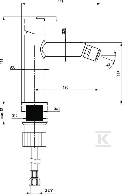 Bateria bidetowa Silia, złoto - BQS_R30M