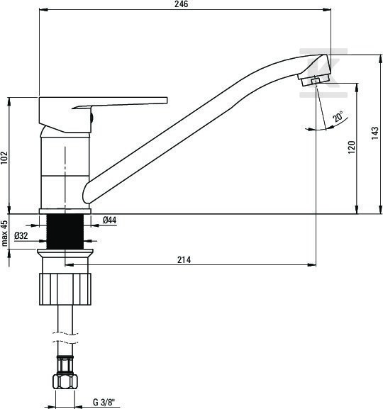 Tubo kitchen faucet, chrome - BUT_060M