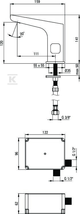 Bateria umywalkowa bezdotykowa z - BQH_N29R