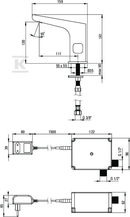 Bateria umywalkowa bezdotykowa z - BQH_N29V