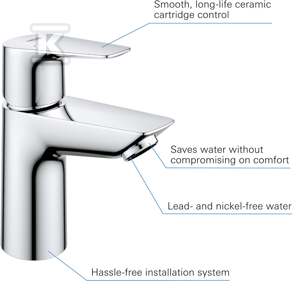 Bateria umywalkowa Grohe BauEdge, DN - 23330001