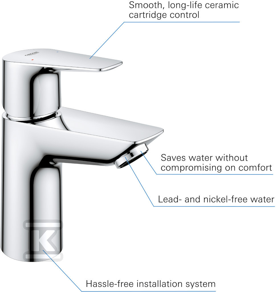 Bateria umywalkowa Grohe BauEdge, DN - 23895001