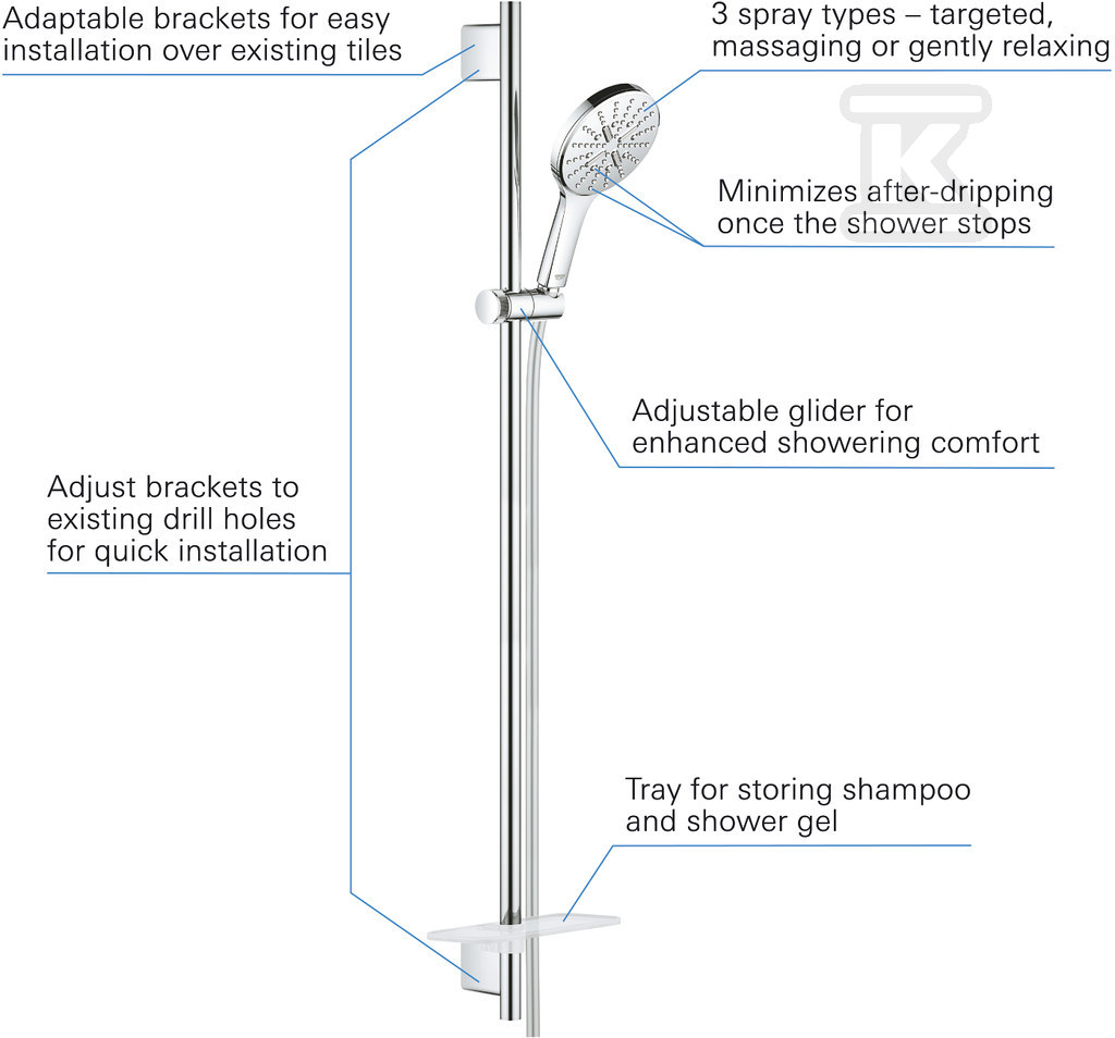 Rainshower SmartActive 130 Shower rail - 26548000