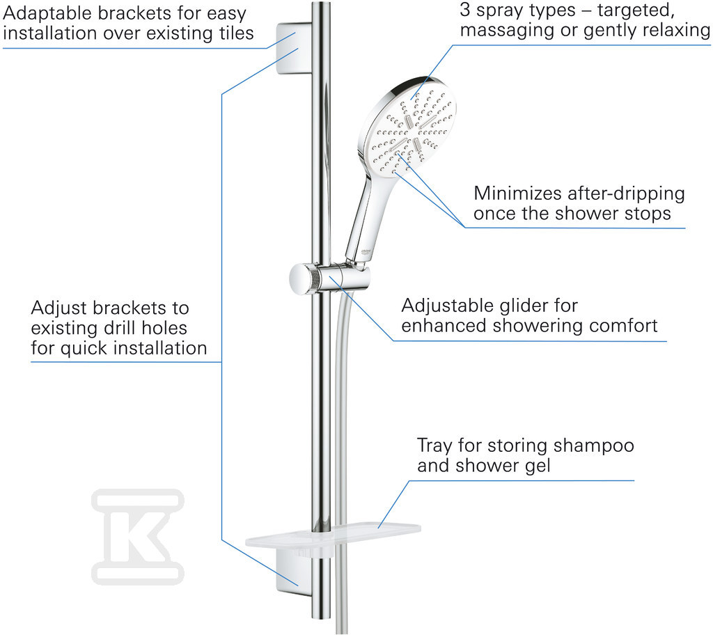 Rainshower SmartActive 130 Shower rail - 26576LS0