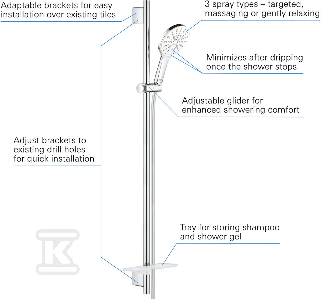 Rainshower SmartActive 130 Shower rail - 26578LS0