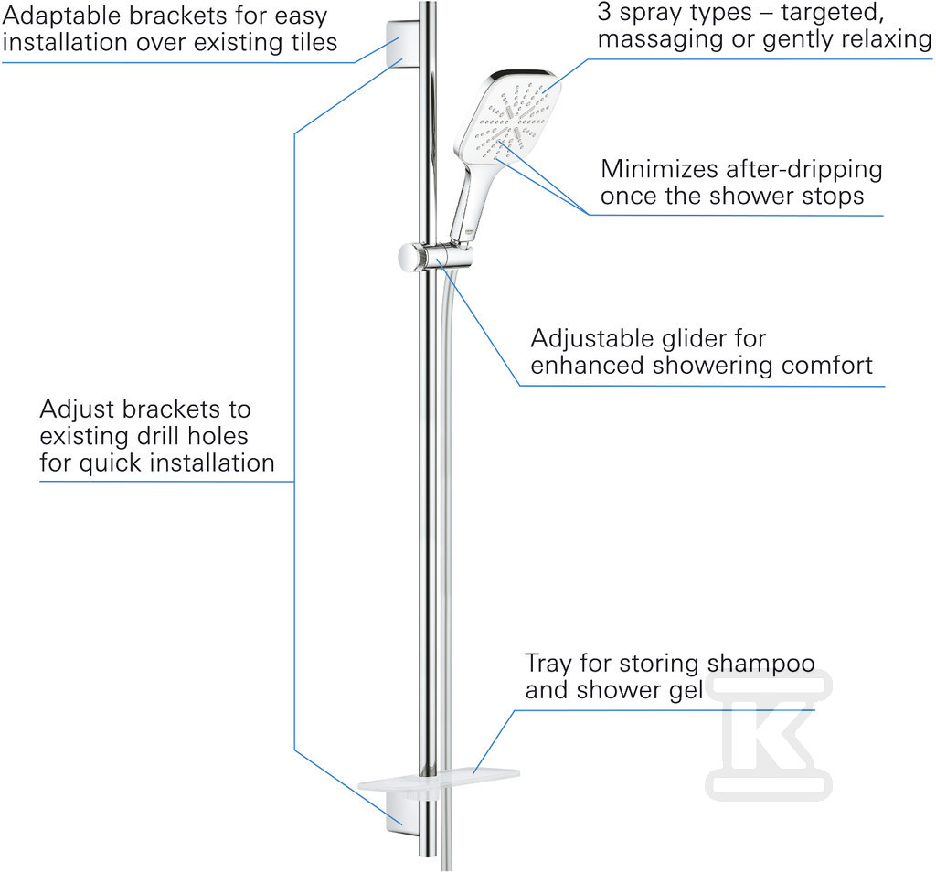 Rainshower SmartActive 130 Cube Shower - 26586LS0