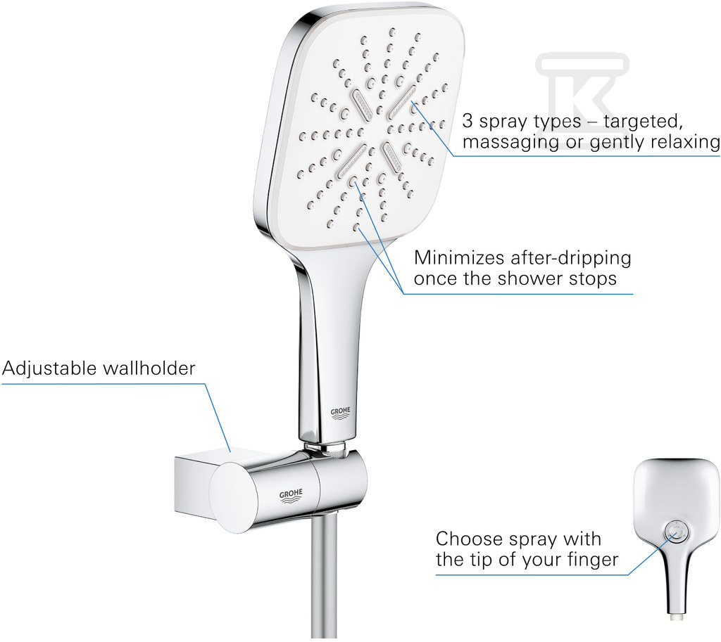 Rainshower SmartActive 130 Cube 3-spray - 26588LS0