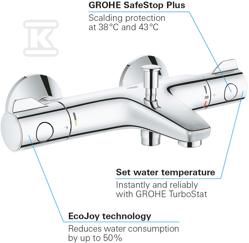 Grohtherm 800 - bath mixer with - 34567000