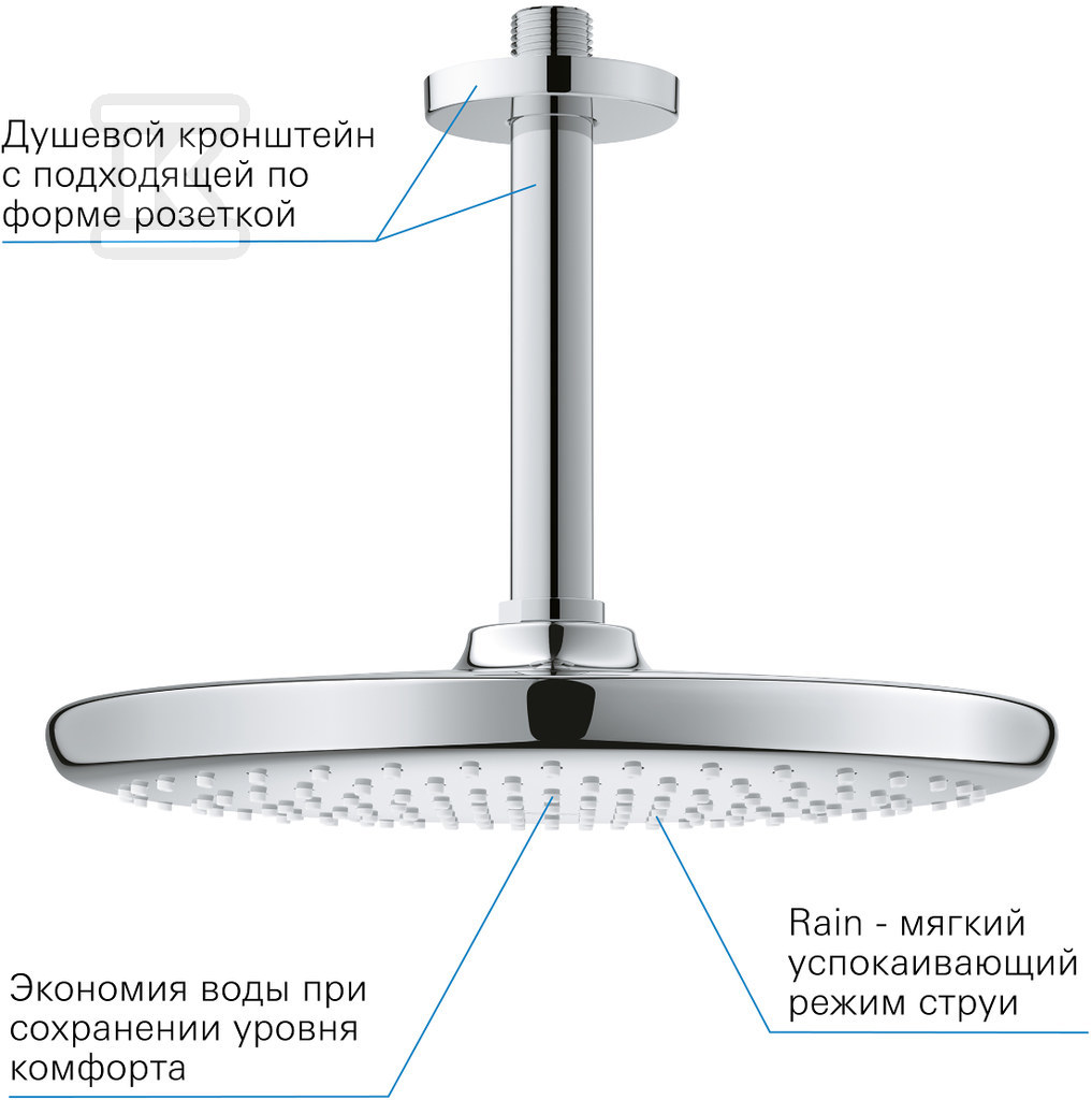 Tempesta 250 Shower head with a ceiling - 26664000