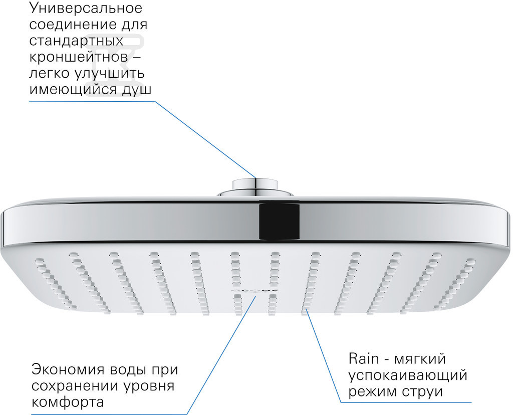 Tempesta 250 Cube Chrome top shower, - 26681000