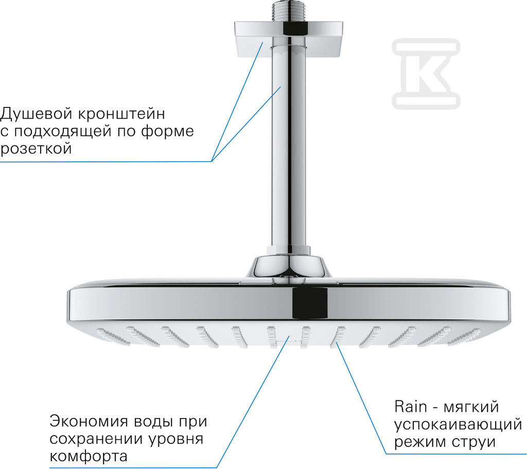 Tempesta 250 Cube Shower head with a - 26683000