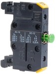 Connector with NO circuit 10 for rail mounting, green NO, for ST22 buttons