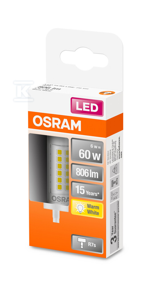 Lampa LED LINE 78 CL 60 6W 827 - 4058075432710