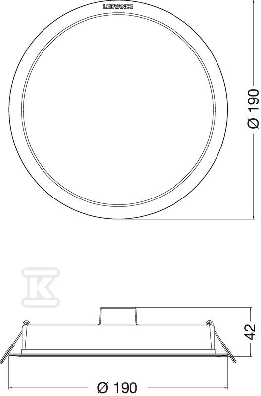 LED stropné svietidlo DL DN190 18W - 4058075703148