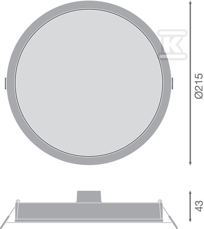 Downlight DL IP44 DN 215 24W 840 WT - 4058075703223