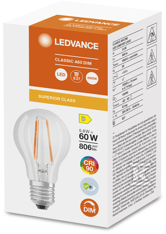 Лампа LED COMFORT SUPERIOR CLASSIC DIM - 4058075758964