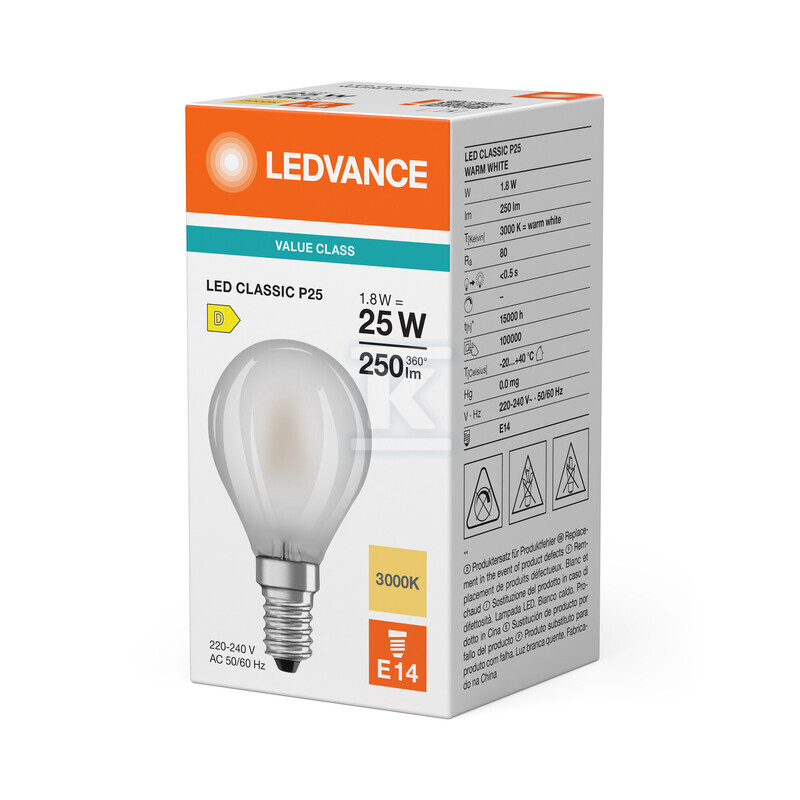 СВІТЛОДІОДНА ЛАМПА CLASSIC P V 2.9W 830 - 4099854485817