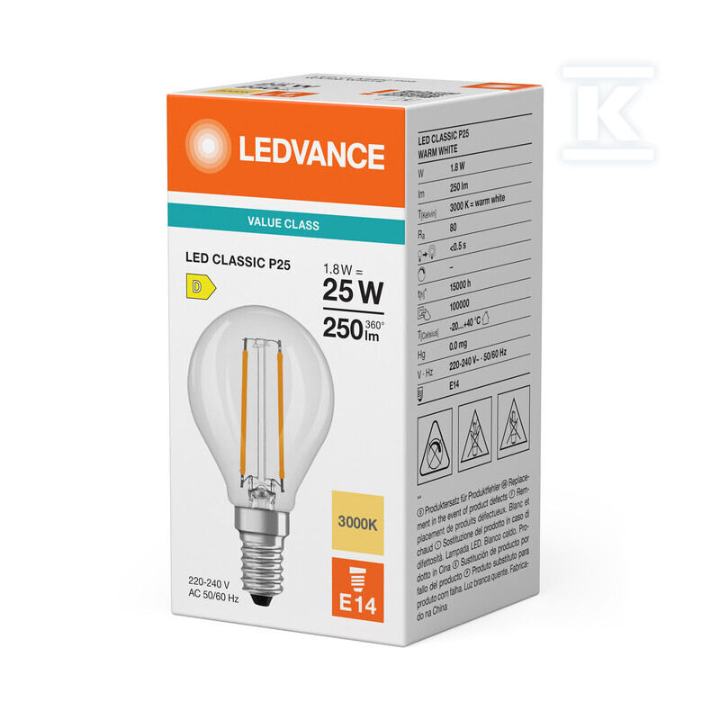 Світлодіодна лампа CLASSIC P V 2.5W 830 - 4099854482243