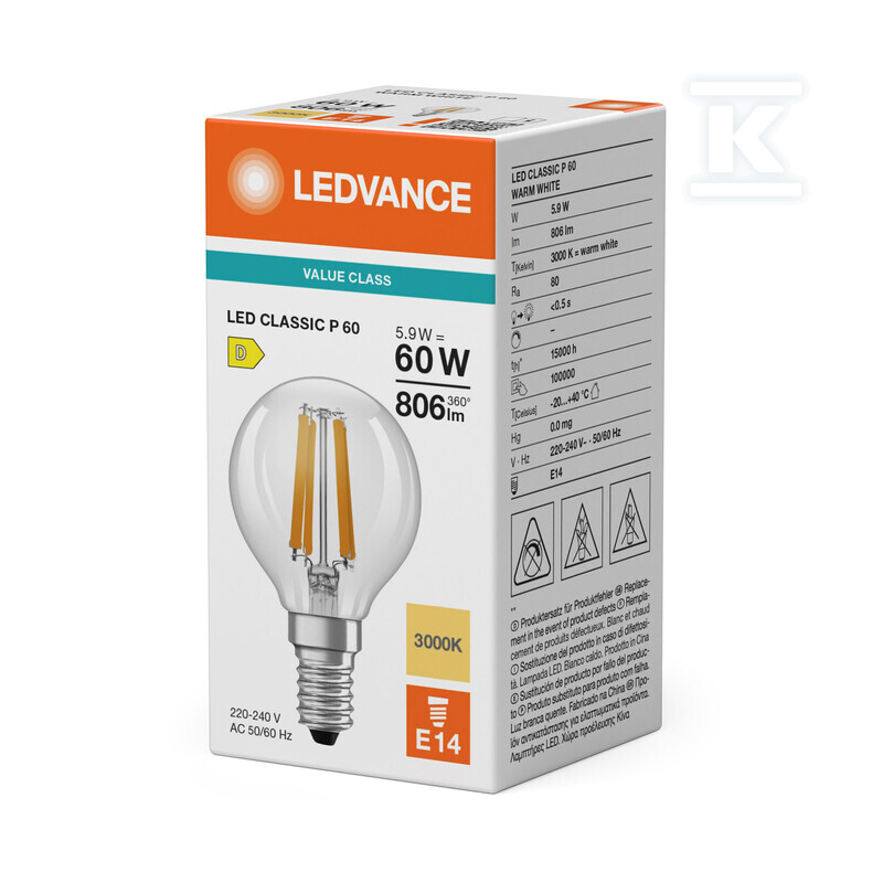 Світлодіодна лампа LED CLASSIC P V 5.9W - 4099854482342