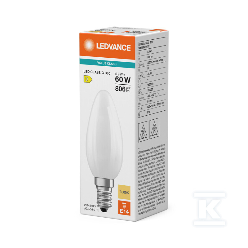 Світлодіодна лампа CLASSIC B V 5.9W 830 - 4099854484193