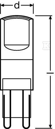 LED bulb PARATHOM PIN CL 30 2,6W/827 G9 - 4058075811515